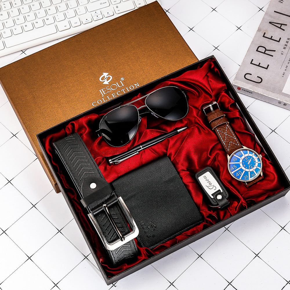 Men's watch gift set – watch, belt, glasses & wallet