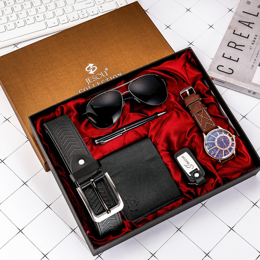 Men's watch gift set – watch, belt, glasses & wallet