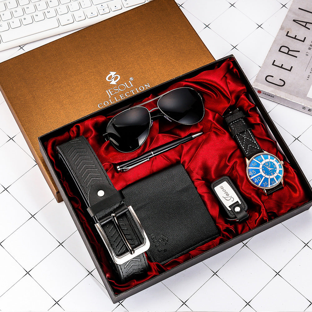 Men's watch gift set – watch, belt, glasses & wallet