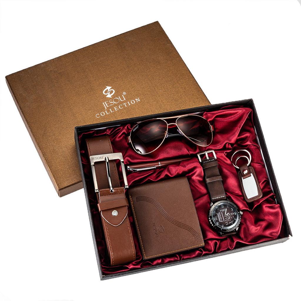 Set regalo orologio da uomo – orologio, cintura, occhiali e portafoglio