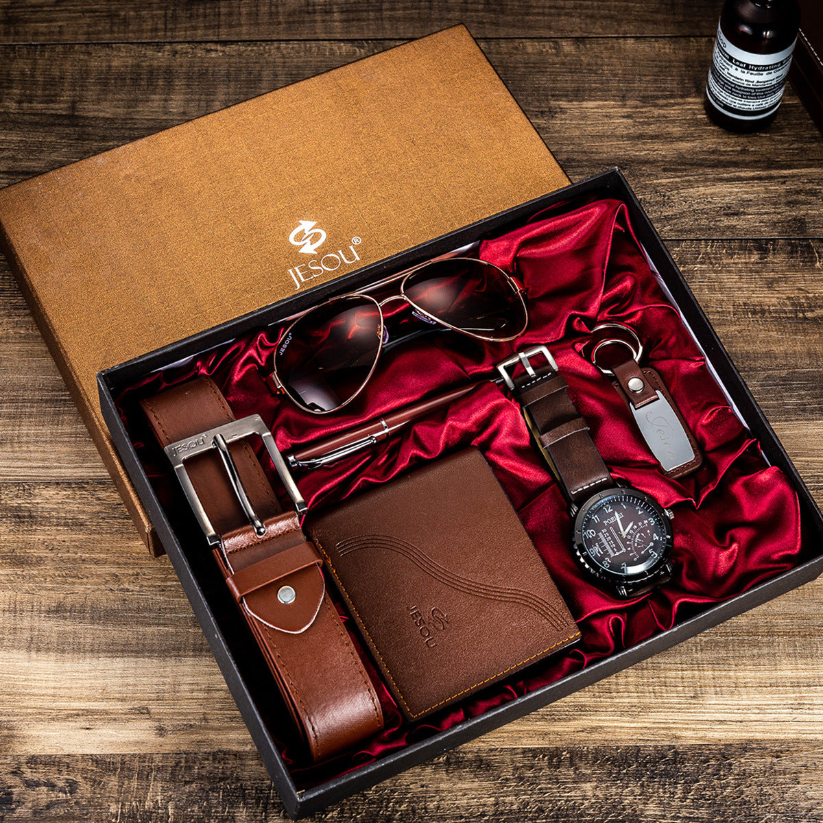Men's watch gift set – watch, belt, glasses & wallet