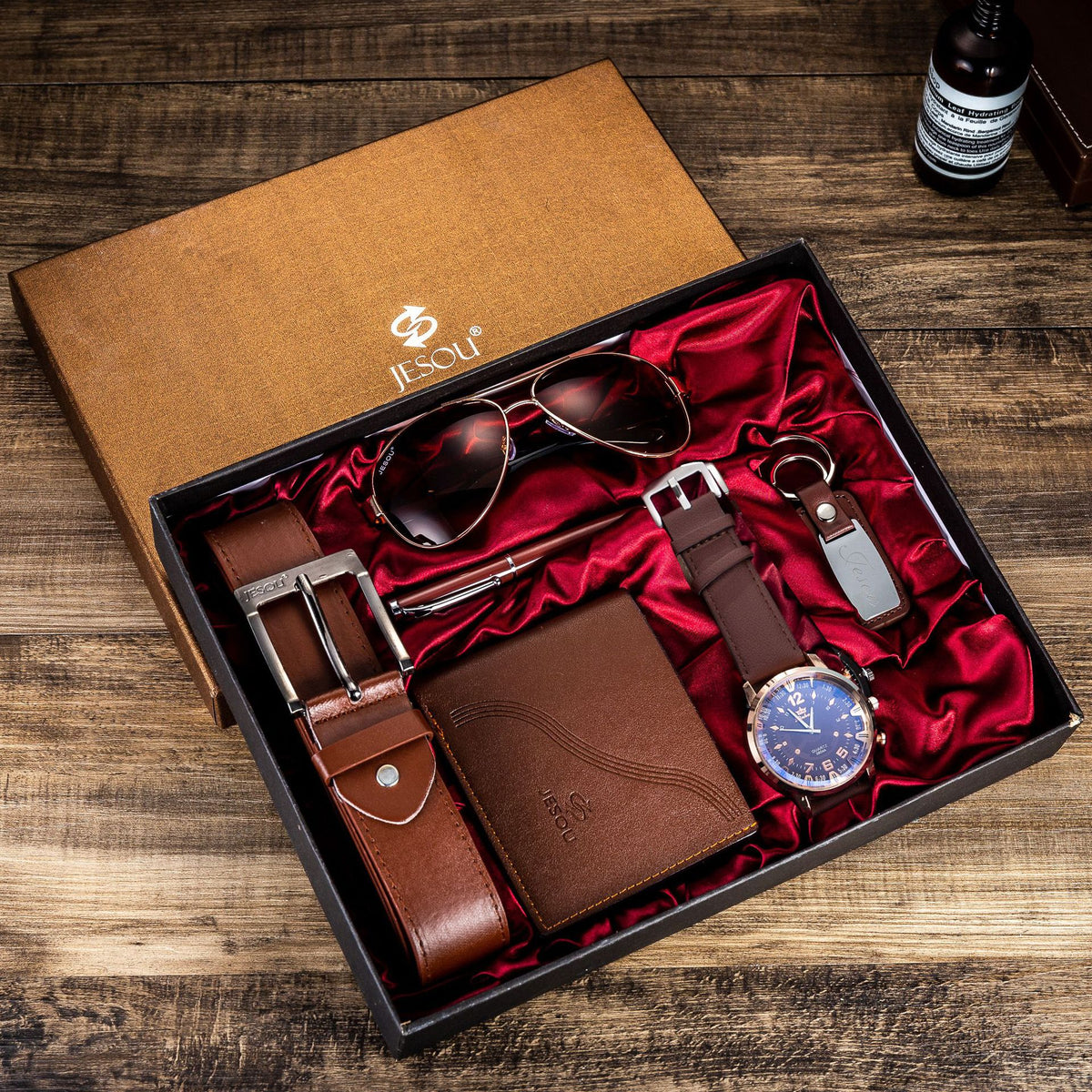 Men's watch gift set – watch, belt, glasses & wallet