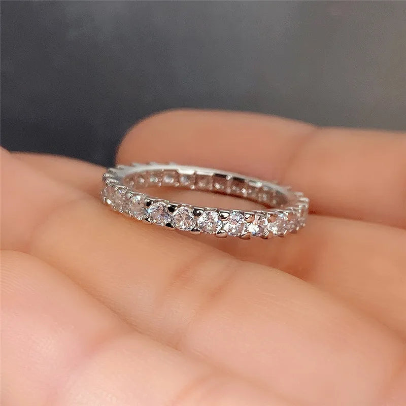Anillo de compromiso para mujer – Anillo de promesa de plata con circonita