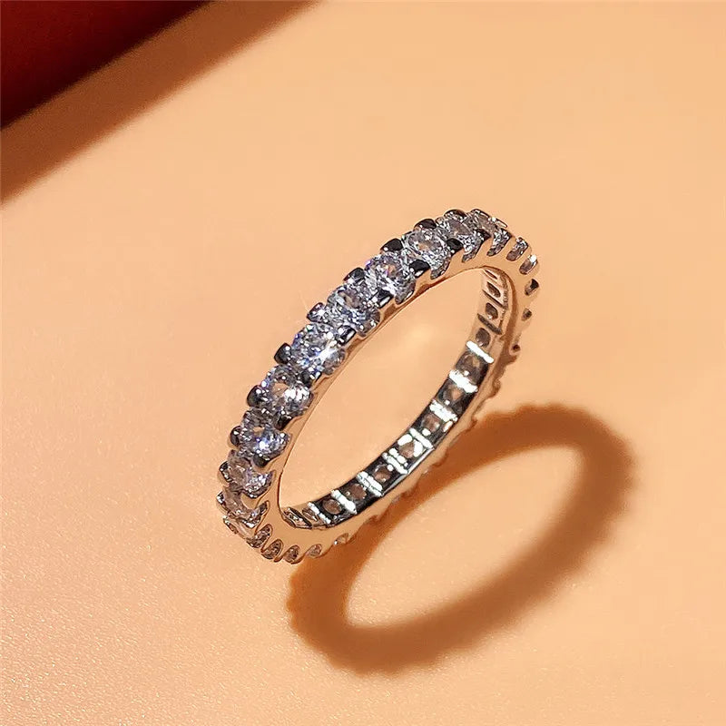 Anillo de compromiso para mujer – Anillo de promesa de plata con circonita
