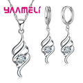 Set pendente e orecchini a cerchio in argento 925