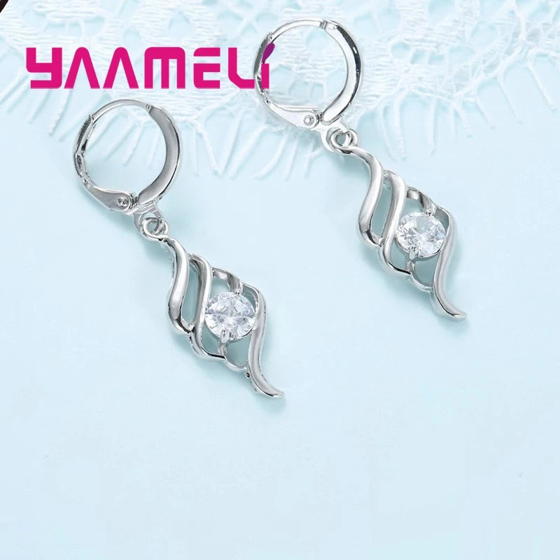 925 Silver Pendant & Hoop Earring Set