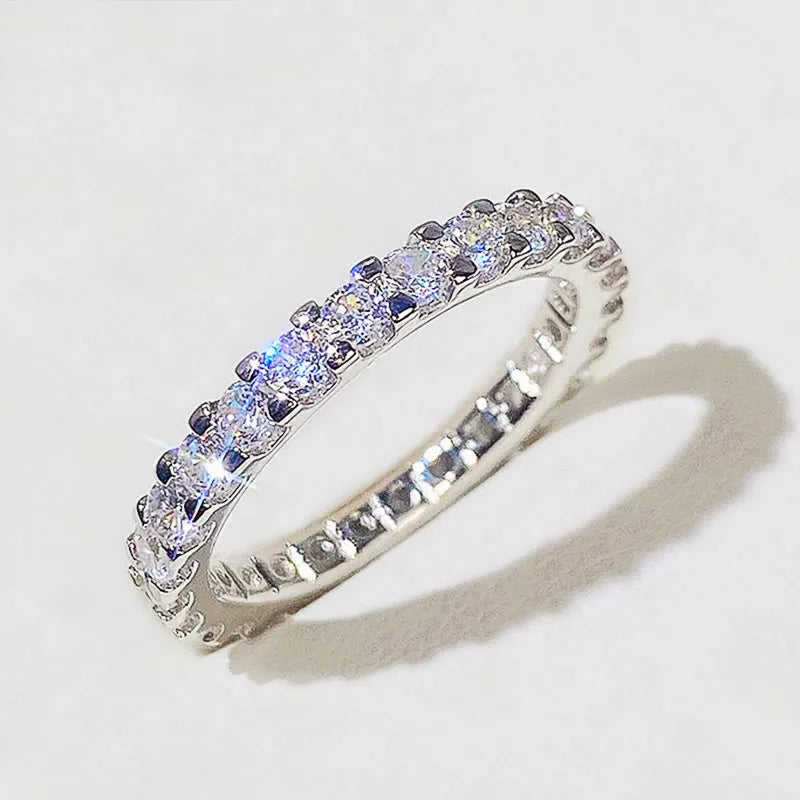 Anillo de compromiso para mujer – Anillo de promesa de plata con circonita