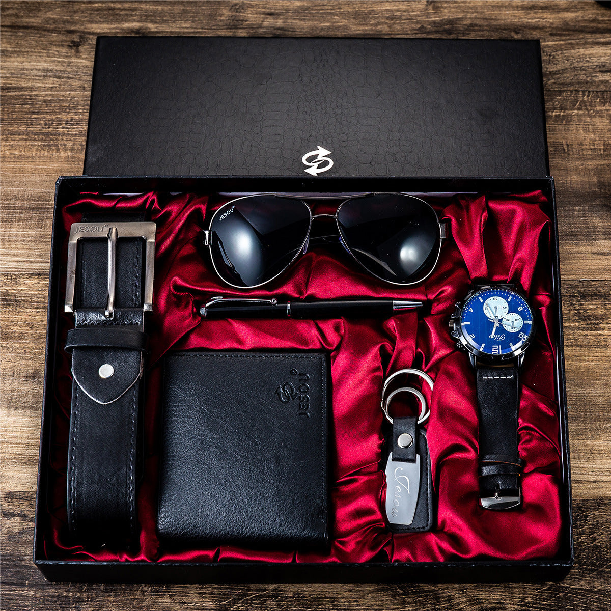 Men's watch gift set – watch, belt, glasses & wallet