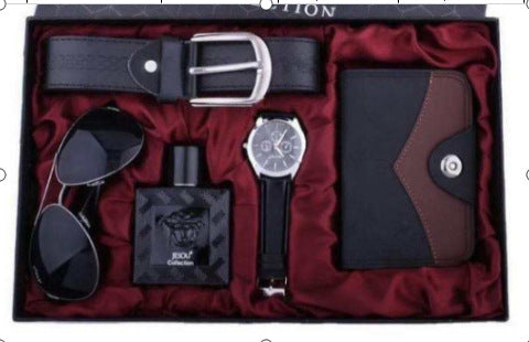 Men's watch gift set – watch, belt, glasses & wallet