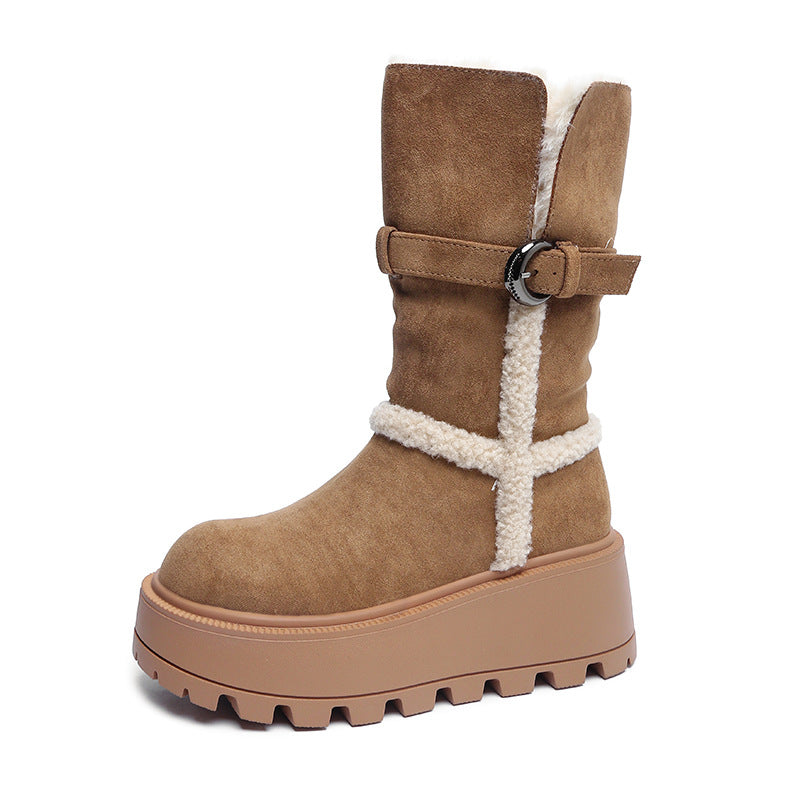 Botas de nieve con pelo para mujer – Cálidas y antideslizantes para el invierno