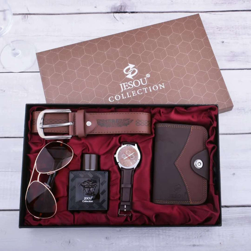 Men's watch gift set – watch, belt, glasses & wallet