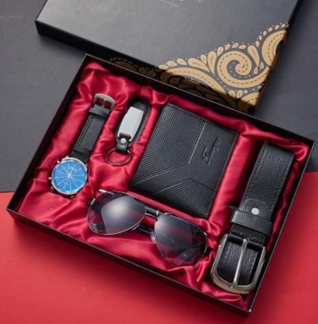 Men's watch gift set – watch, belt, glasses & wallet