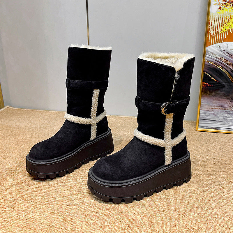 Botas de nieve con pelo para mujer – Cálidas y antideslizantes para el invierno