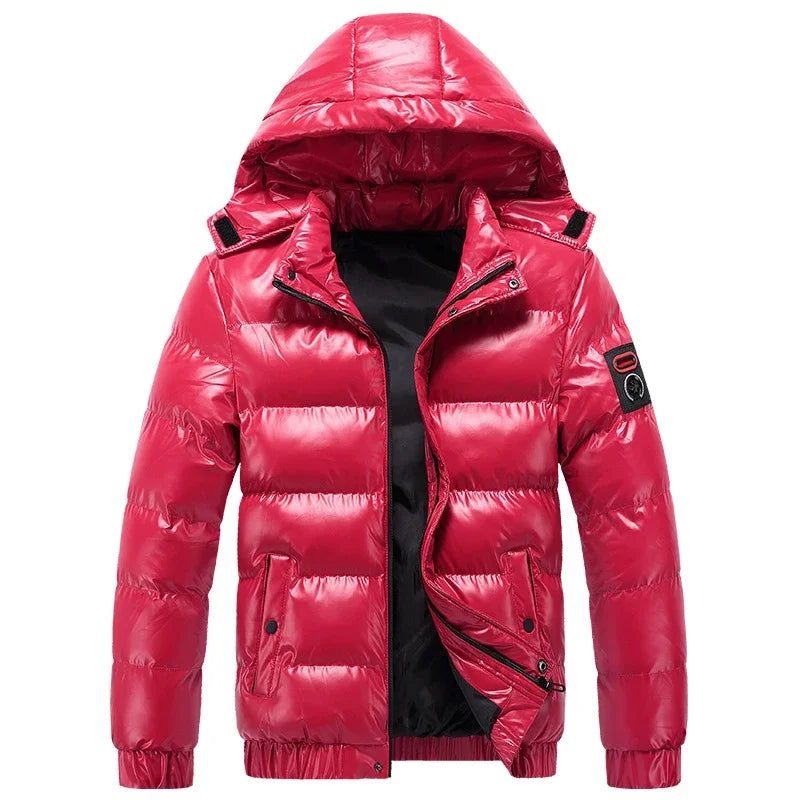 Herren Glänzende Bomberjacke – Warm & Casual Herbst Winter
