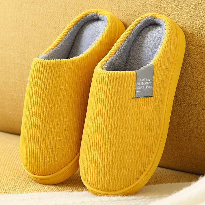 Pantoufles d'intérieur épaisses et douces pour hommes et femmes, chaussons en peluche antidérapants et thermiques pour la maison, hiver