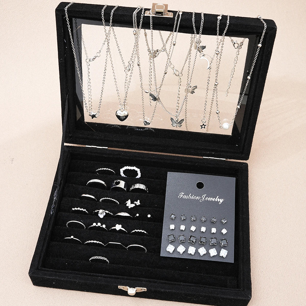 Set di gioielli con farfalle e perle da 51 pezzi