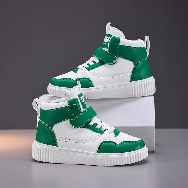 Kinder High-Top Basketball Sneaker – Leder & Robust Gr. 28-39