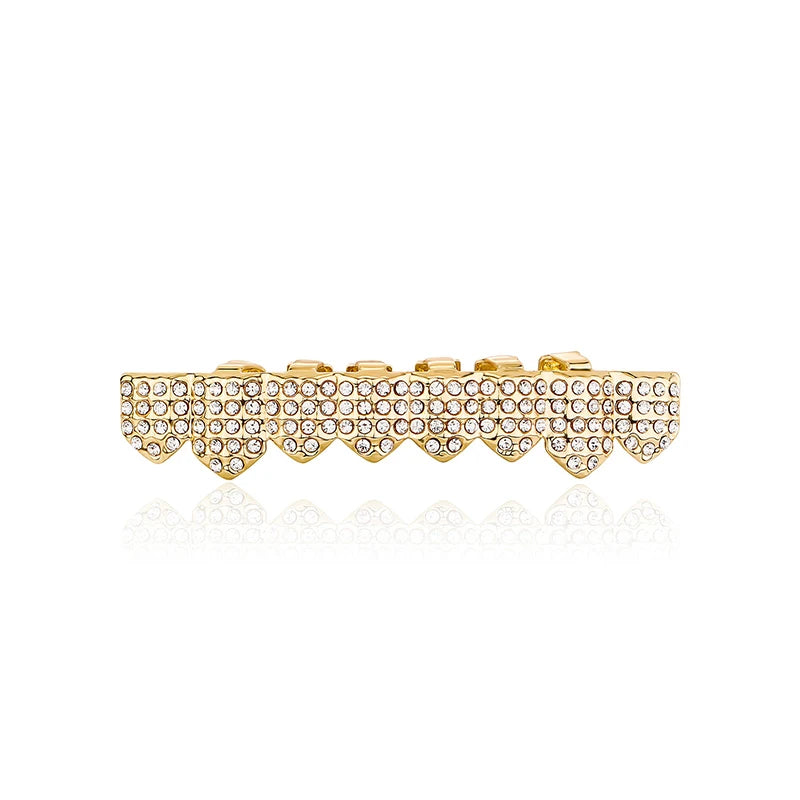 Bling Cubic Zircon Hip Hop Teeth Grillz For Unisex Top Bottom Mouth Removable Dental Fashion Cosply Teeth Jewelry