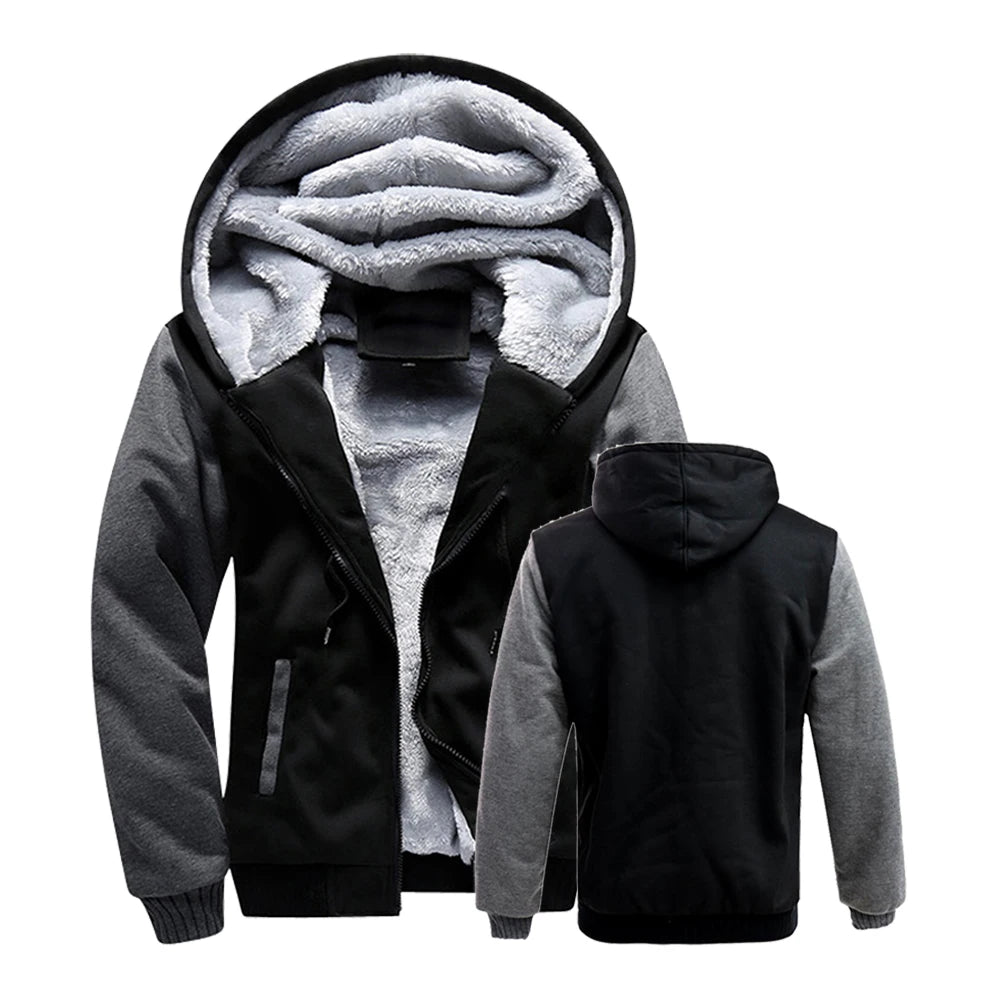 Heren fleecejack met capuchon – Dik & warm voor de winter