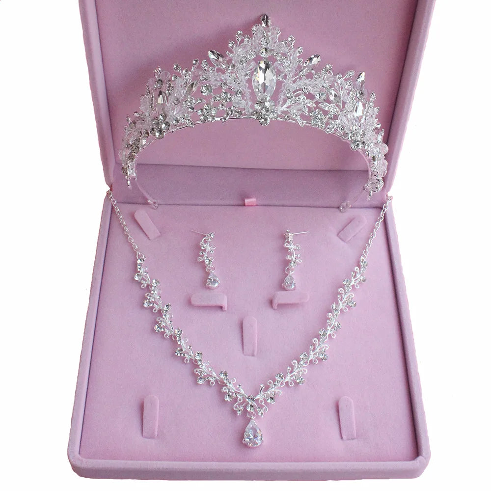Crystal Bridal Crown & Necklace Set