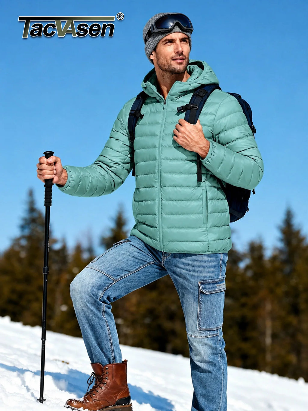 Herren Puffer Jacke Wasserabweisend – Leicht & Warm | TACVASEN