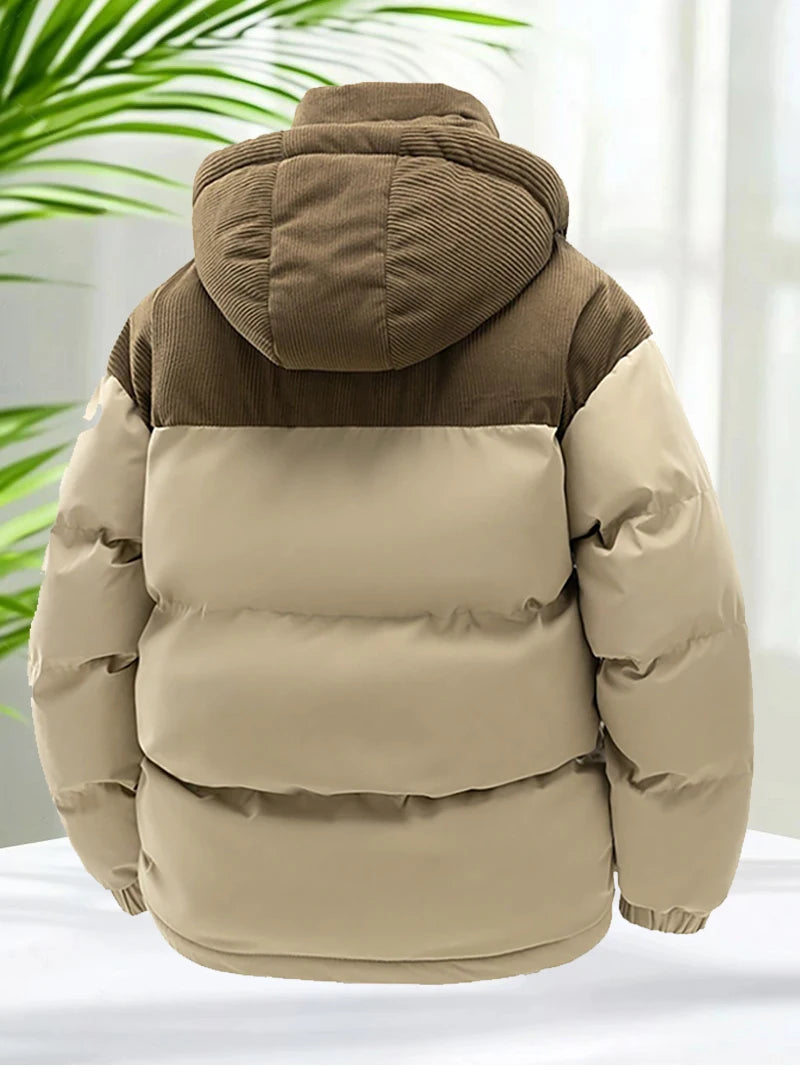 Herren Winterjacke Puffer – Gepolstert, Kapuze & Streetwear