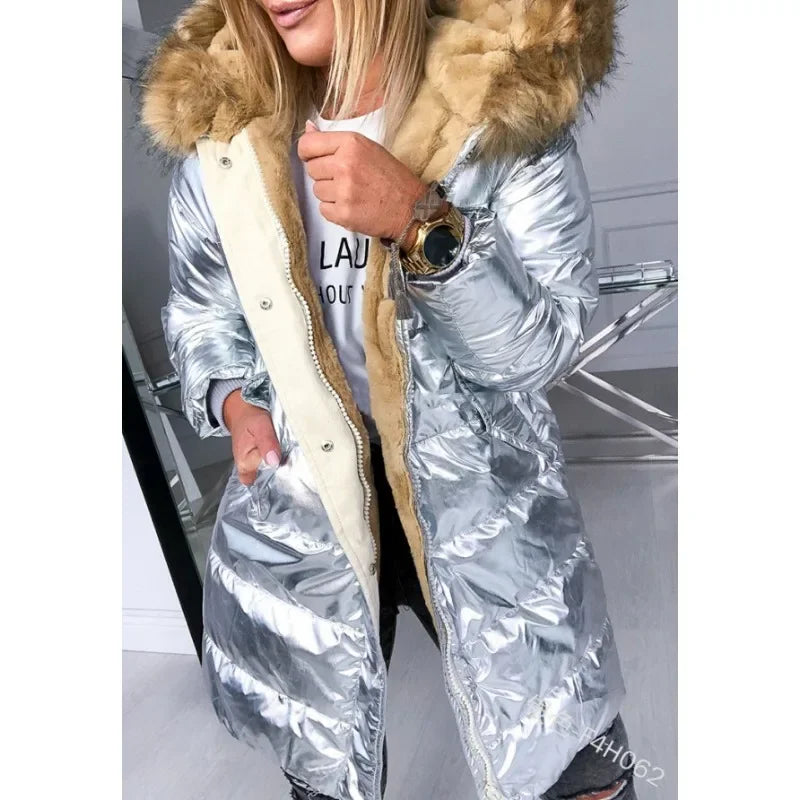 Chaqueta acolchada para mujer – Piel sintética y cálida para el invierno