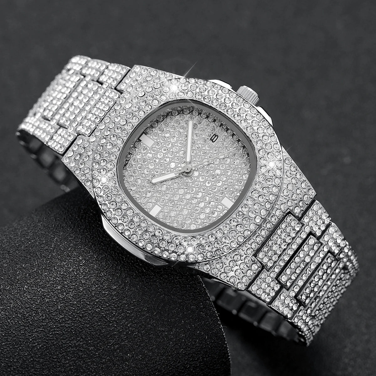 Luxury Diamant Herren Armbanduhr – Edelstahl