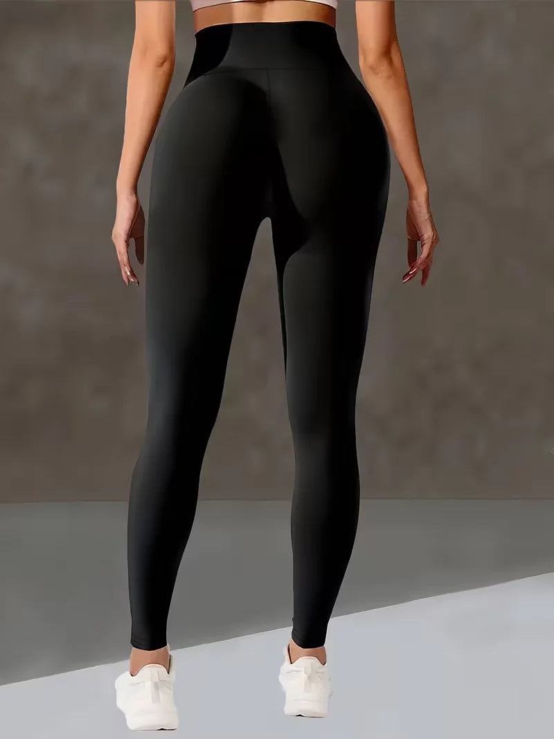 Damen-Yogahose mit hoher Taille, Po-Lifting-Leggings mit breitem Bund, verstellbare Po-Lifting-Trainingshose für Laufen, Fitness und Gym