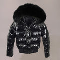 Women's Glossy Parka Black – Premium Winter Jacket
