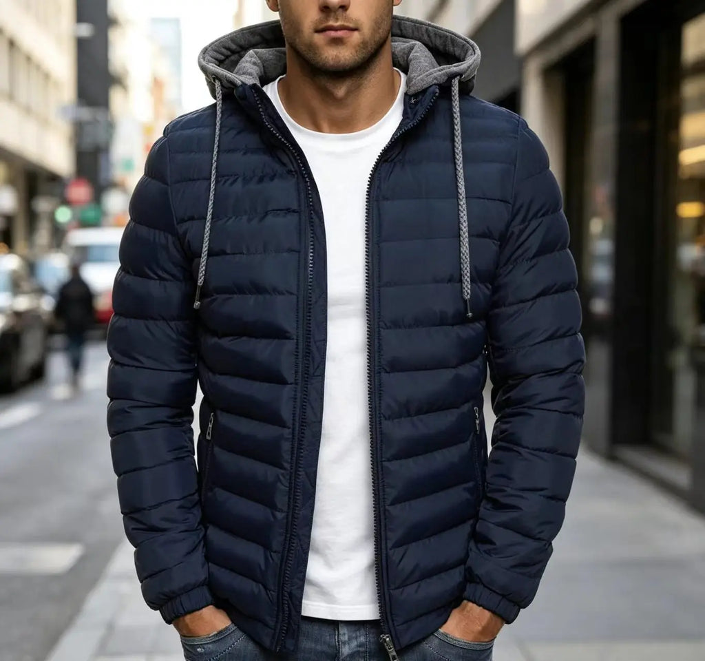 Herren Steppjacke mit Kapuze – Casual Streetwear Mehrfarbig