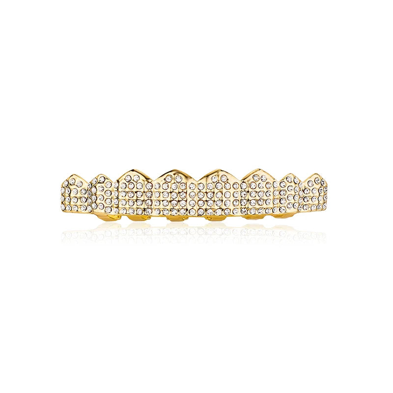 Bling Cubic Zircon Hip Hop Teeth Grillz For Unisex Top Bottom Mouth Removable Dental Fashion Cosply Teeth Jewelry