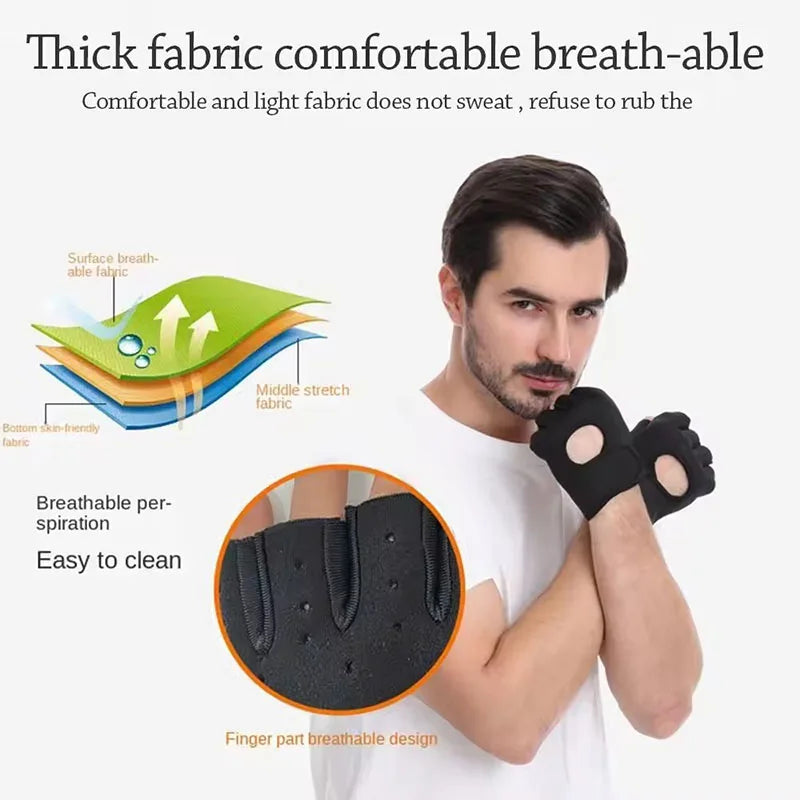 Atmungsaktive Halbfinger-Trainingshandschuhe, Rutschfeste Gewichtheber-Gym-Handschuhe, Rutschfeste Handfläche für Radfahren, Bergsteigen, Fitness