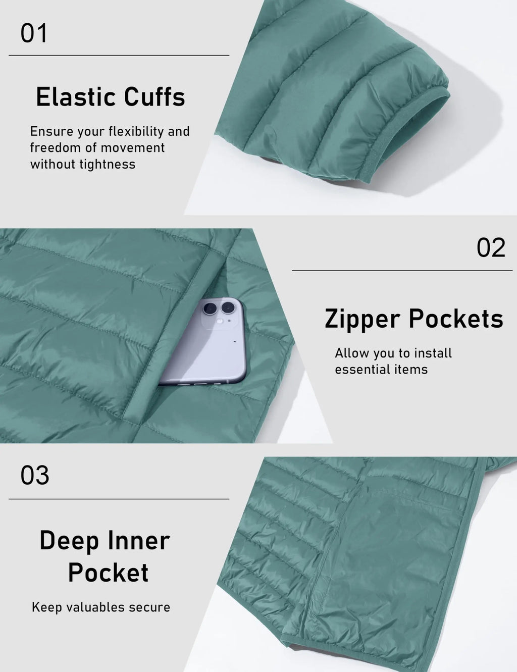Herren Puffer Jacke Wasserabweisend – Leicht & Warm | TACVASEN