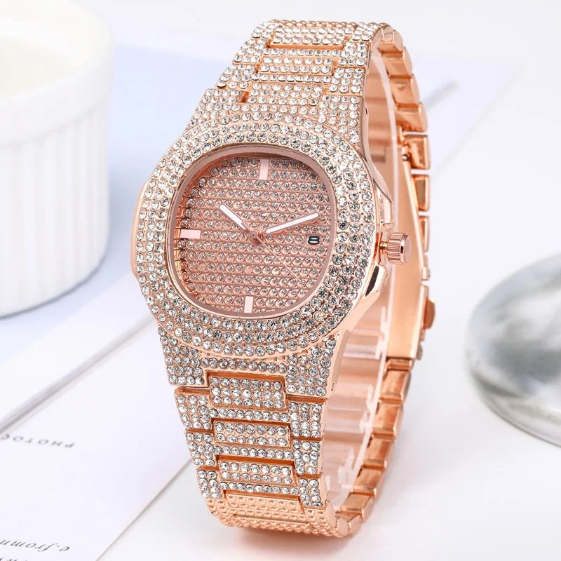 Luxury Diamant Herren Armbanduhr – Edelstahl