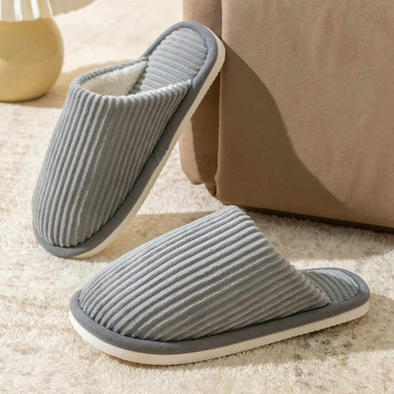 Winter warme pluche herenpantoffels antislip zachte schoenen comfort platte hak indoor slaapkamer koppelslippers voor huisschoenen in de herfst