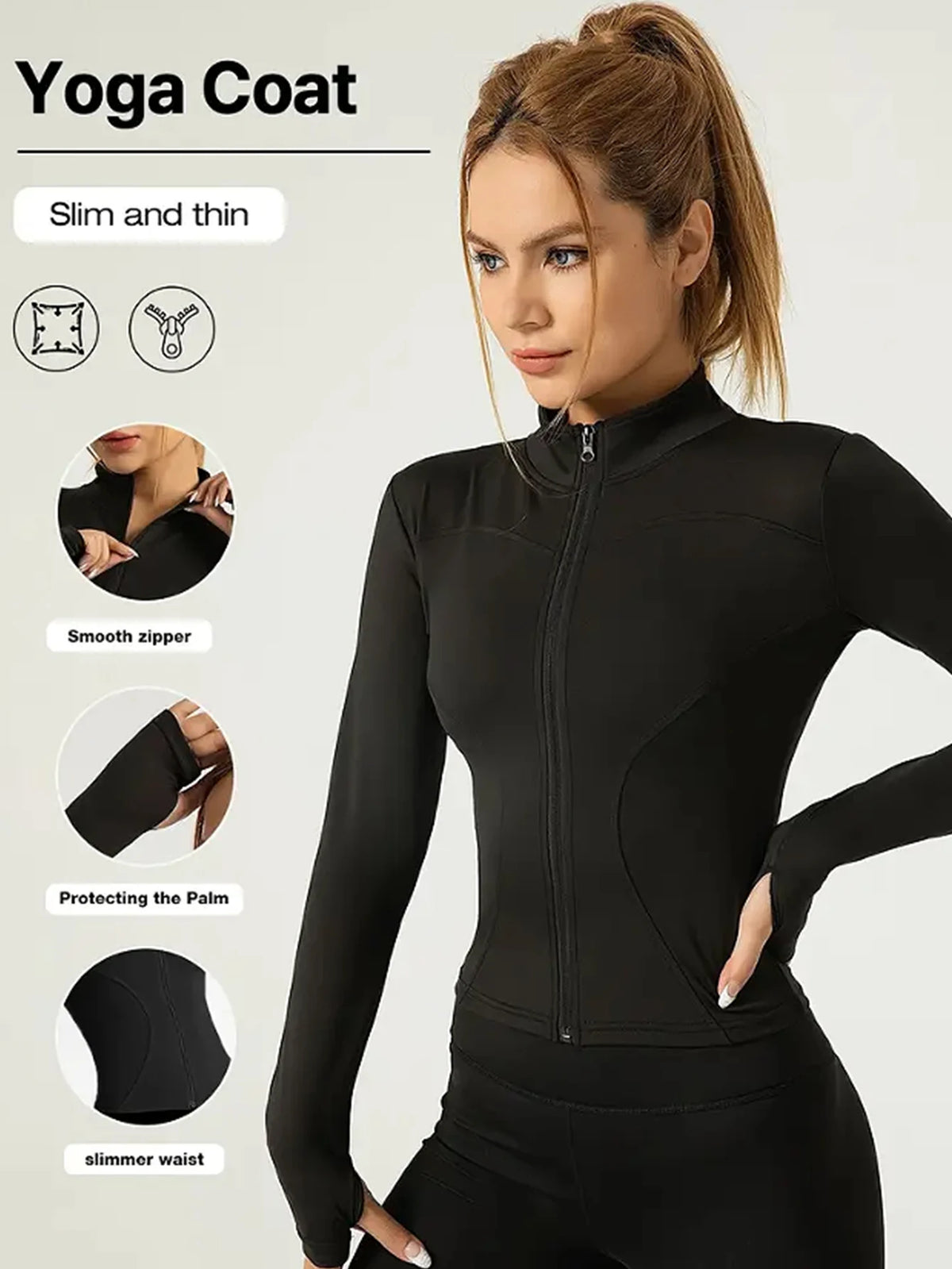 Professionelle elastische, schnell trocknende Sportjacke für Damen, Frühling und Sommer, Yoga-Oberteil, eng anliegend, zum Abnehmen, Laufen, Radfahren und Fitness