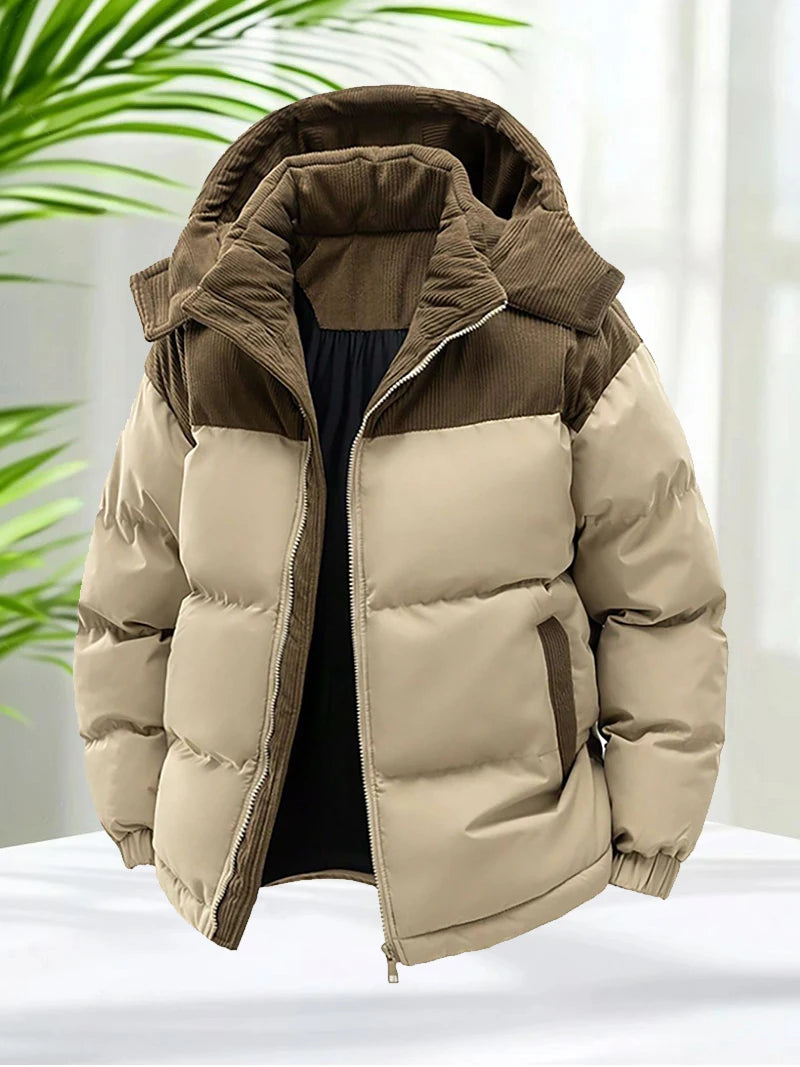 Herren Winterjacke Puffer – Gepolstert, Kapuze & Streetwear