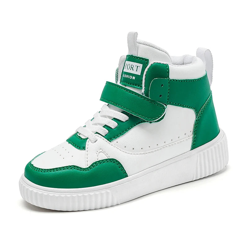 Kinder High-Top Basketball Sneaker – Leder & Robust Gr. 28-39