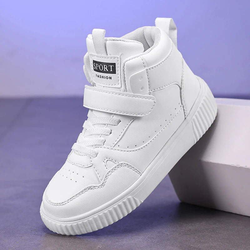 Kinder High-Top Basketball Sneaker – Leder & Robust Gr. 28-39