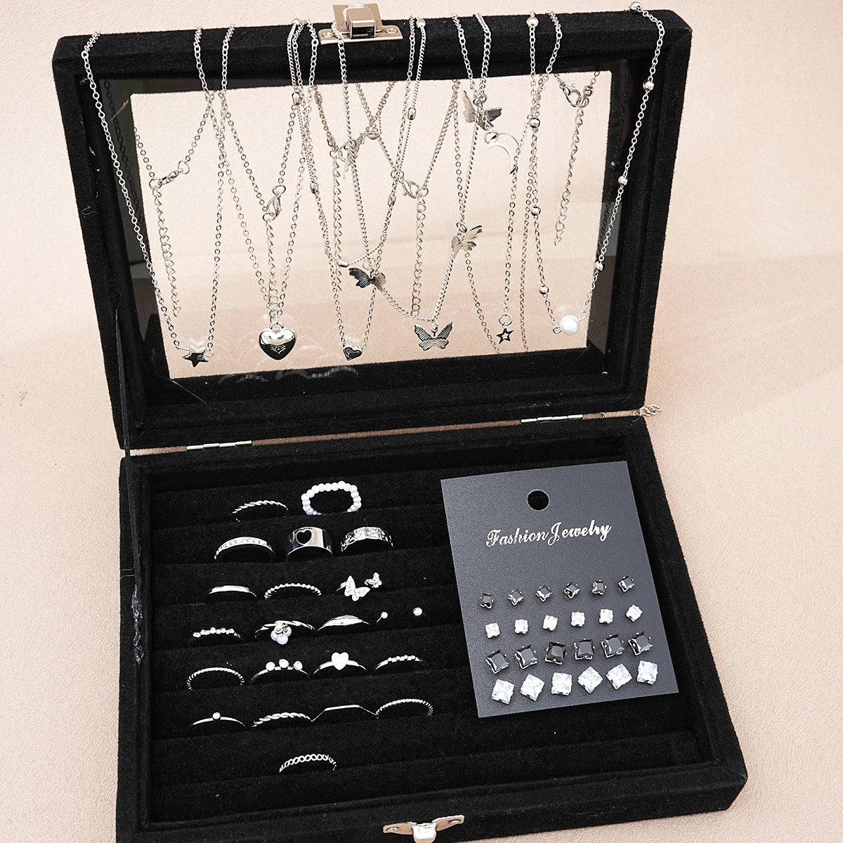 51-Piece Butterfly Pearl Jewelry Set