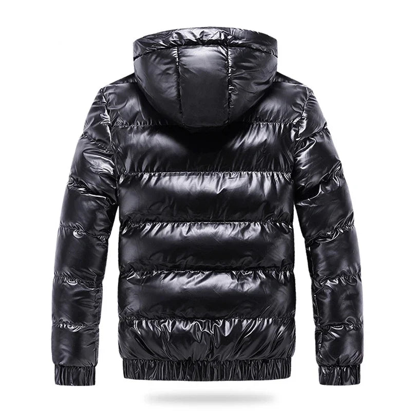 Herren Glänzende Bomberjacke – Warm & Casual Herbst Winter