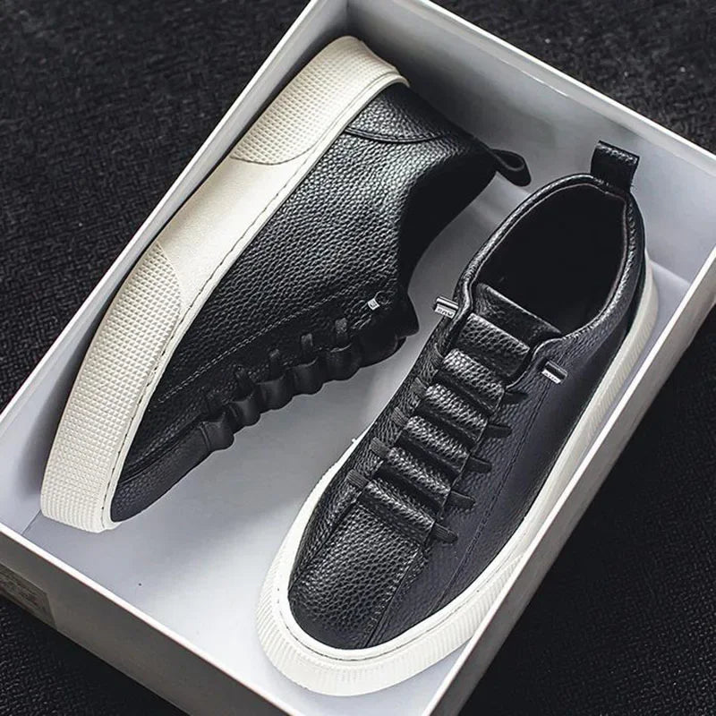Men's White Lace-Up Sneaker