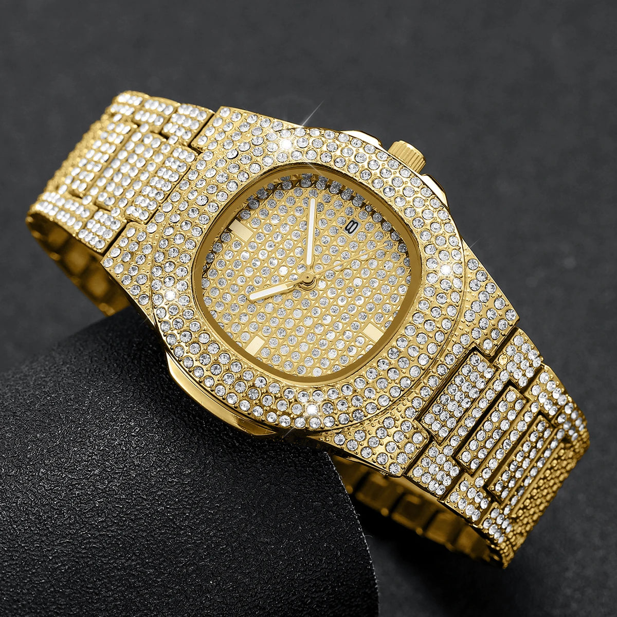 Luxury Diamant Herren Armbanduhr – Edelstahl