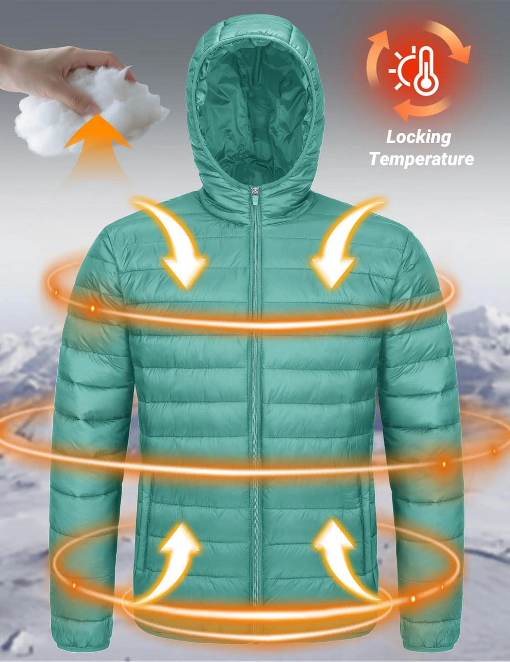Herren Puffer Jacke Wasserabweisend – Leicht & Warm | TACVASEN