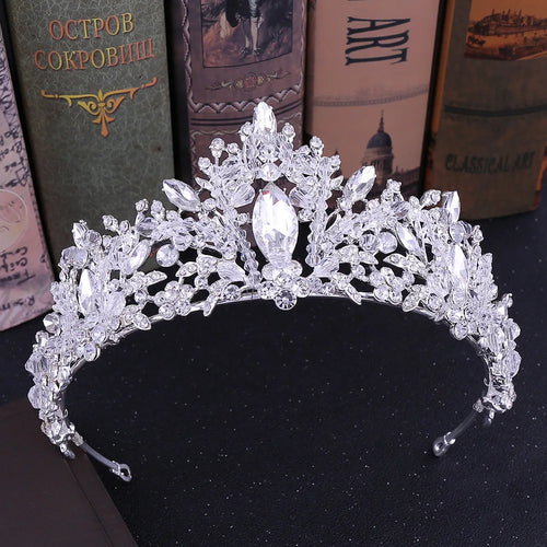 Parure couronne et collier de mariée en cristal