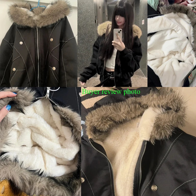 Hip-Hop Winterjacke – Kunstpelz-Kragen & Streetwear Parka