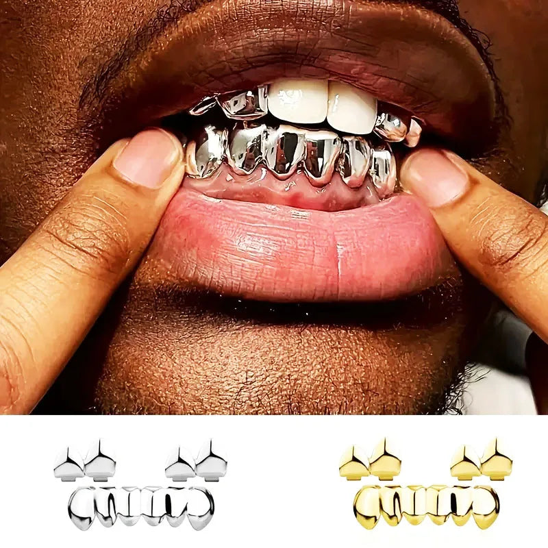 Hip Hop Grillz Gold & Silver – Vampire Fangs for Halloween & Party