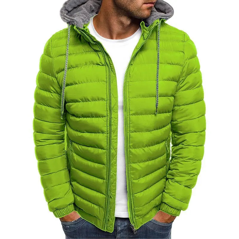 Herren Steppjacke Kapuze – Mehrfarbig, Casual & Warm
