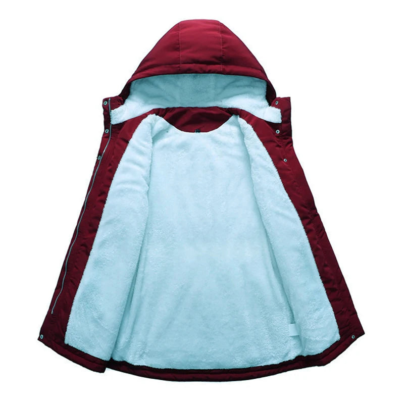 Parka in pile da donna – Con cappuccio e caldo per l'inverno